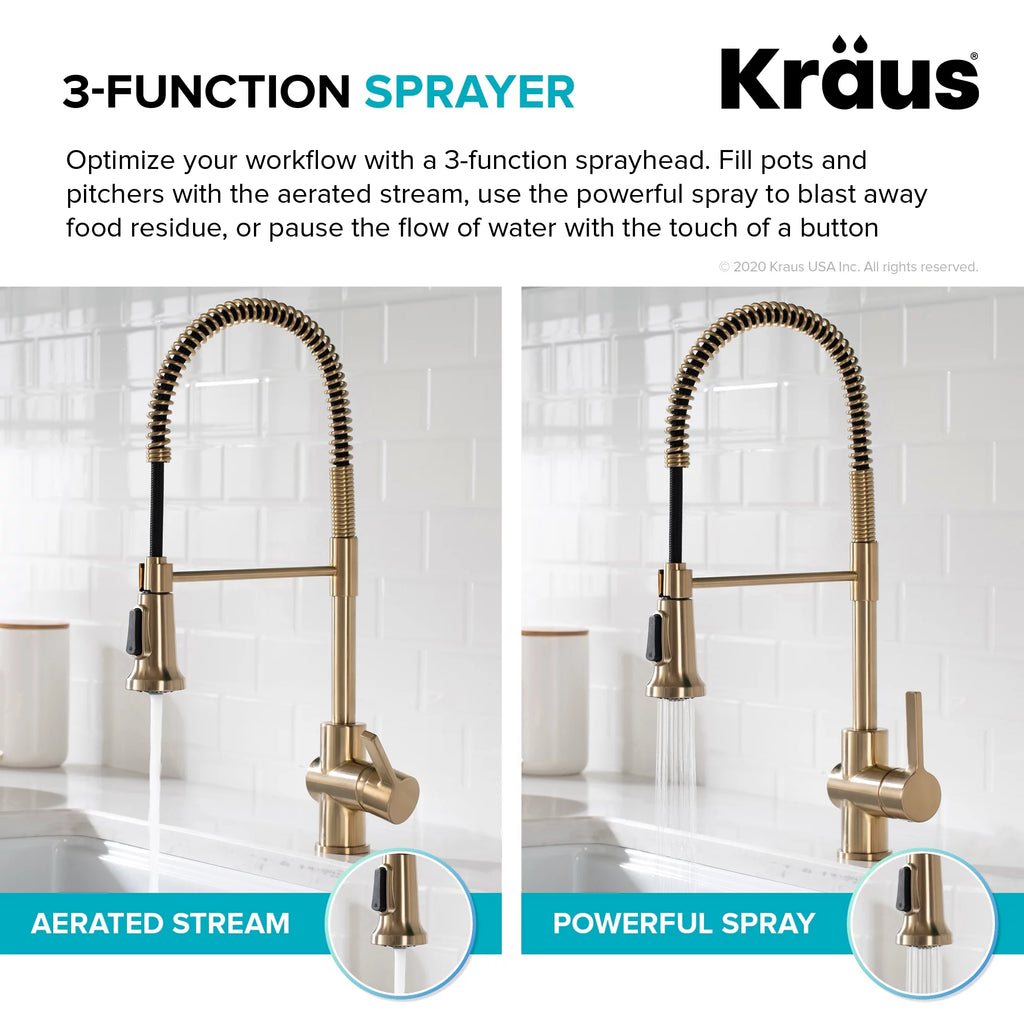 Kitchen Faucet and Water Filter Faucet Combo in Antique Champagne Bronze F3934