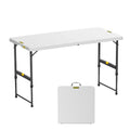 4ft Portable Folding Table, 4 Heights, Gray D183