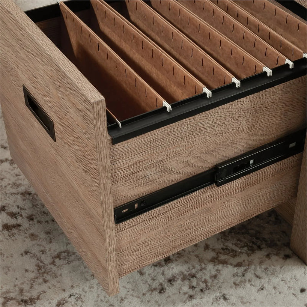 L-Desk in Brushed Oak Finish V3190