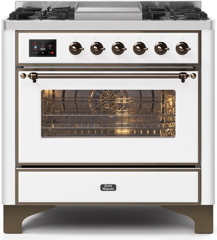 White Dual Fuel Natural Gas Range G256