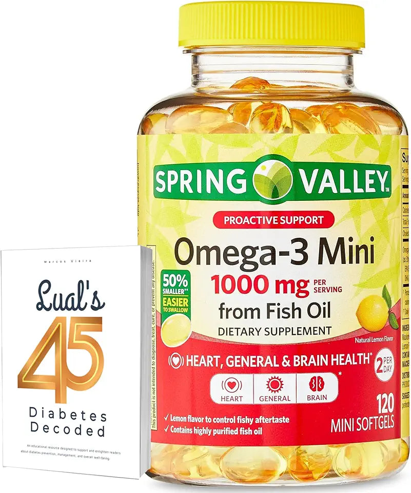 Omega-3 Fish Oil 1000 mg 120 Count Softgels Dietary Supplement X969