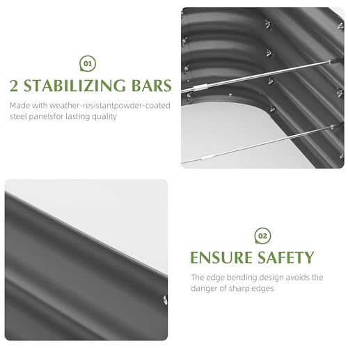 2-Pack 2x1ft Galvanized Raised Garden Bed Q62433