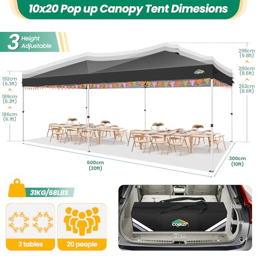 10x20 Pop Up Canopy Tent with 6 Sidewalls White D676029