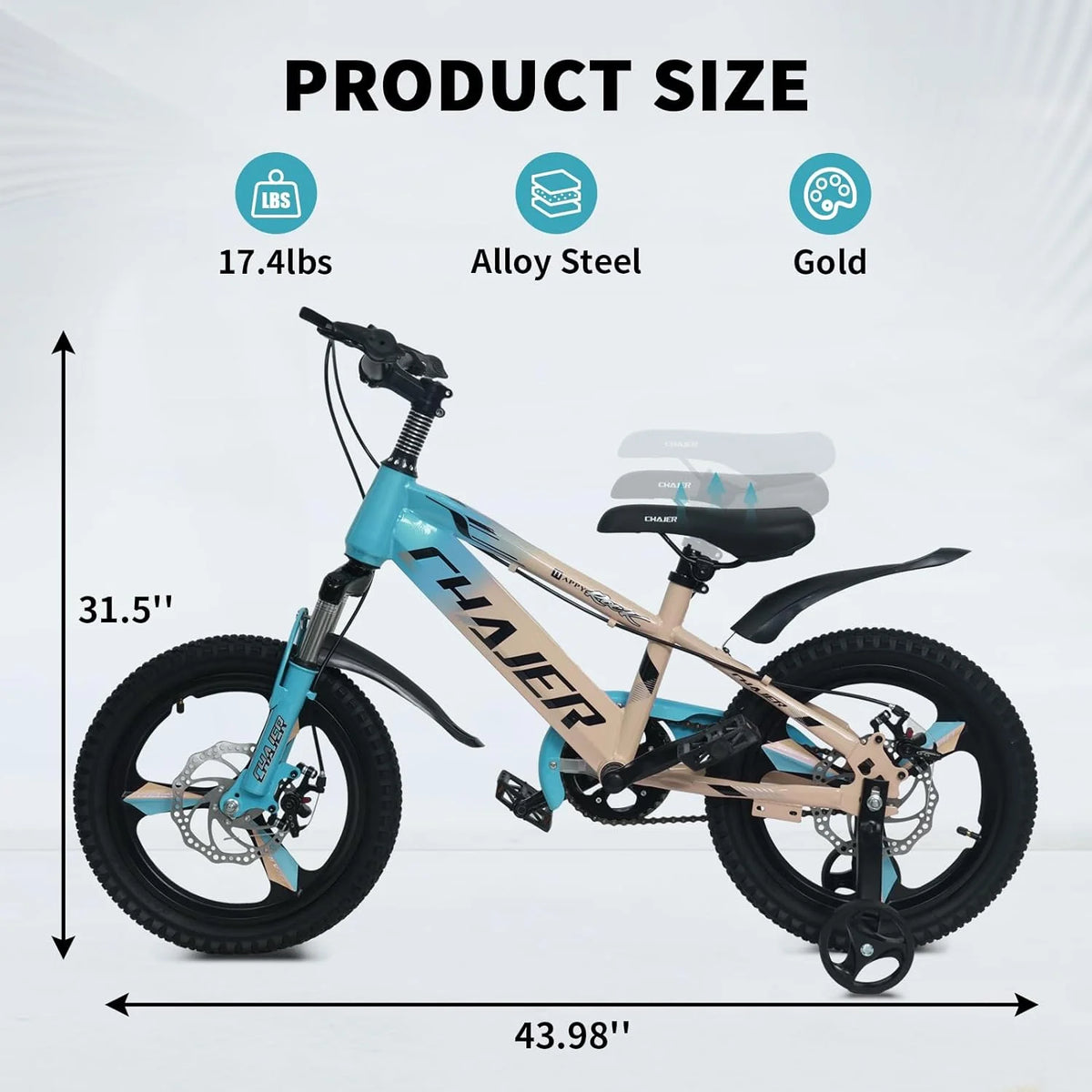 20 Kids Bike with Training Wheels, Handbrake, Kickstand U187961