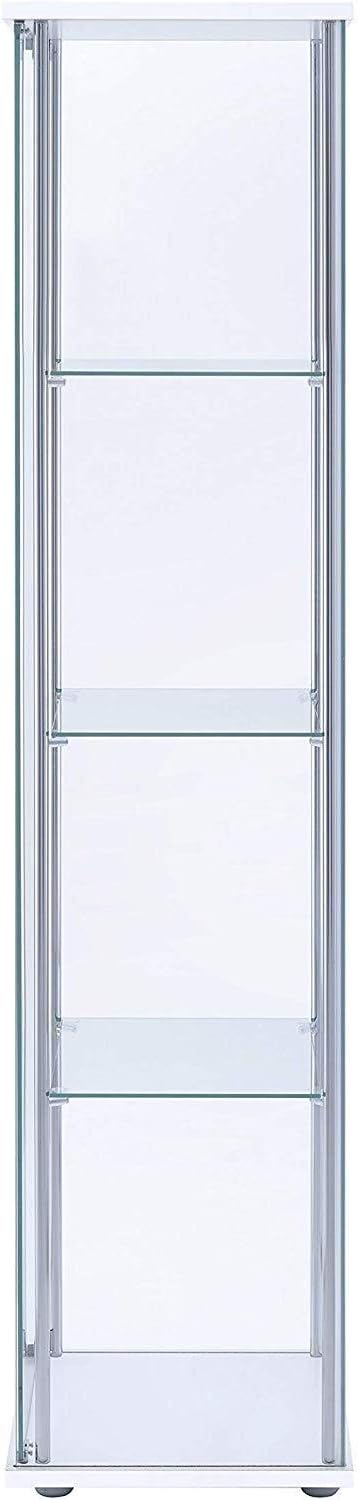 White 4-Shelf Curio Cabinet A346736