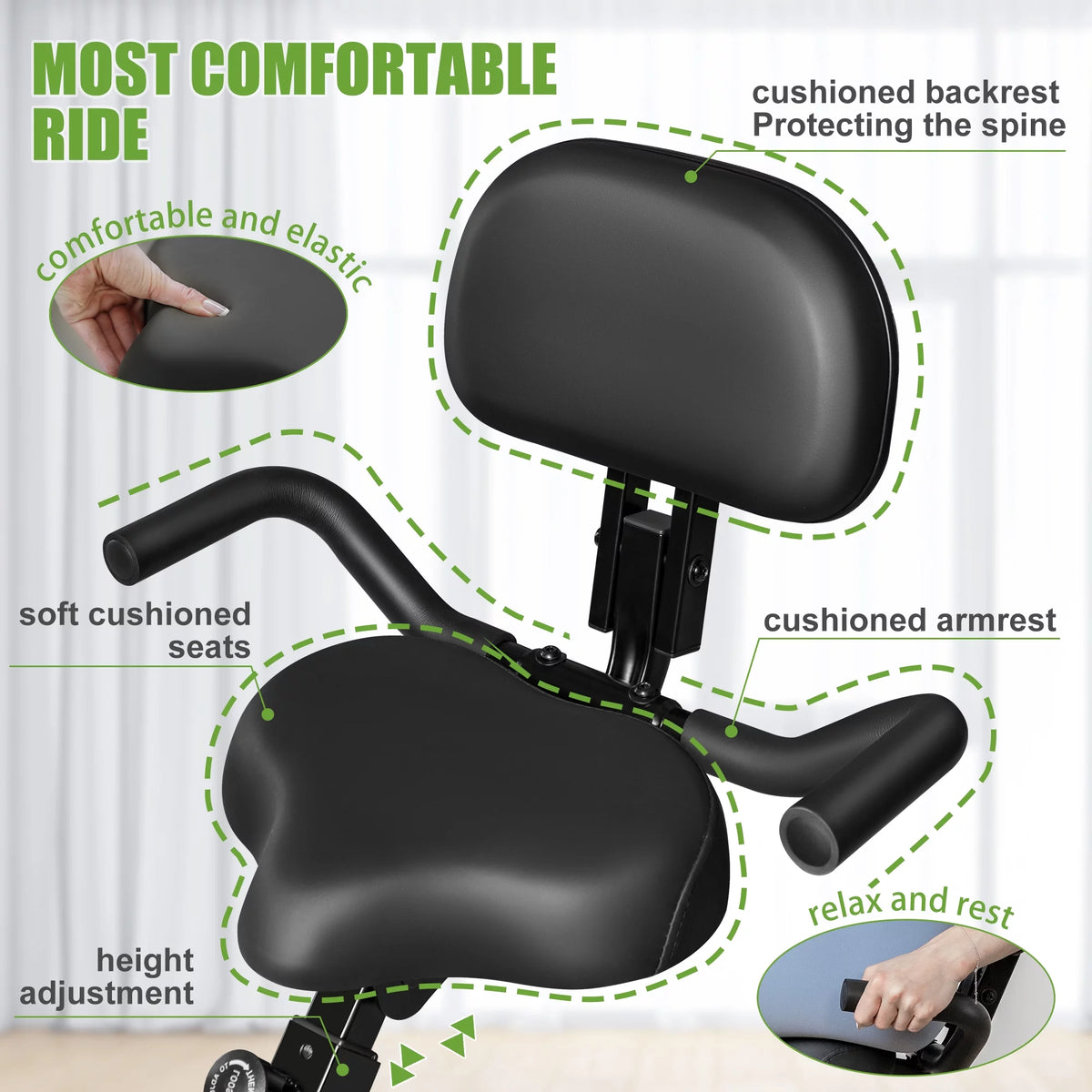 Folding Exercise Bike 16-Level Magnetic Resistance H33133