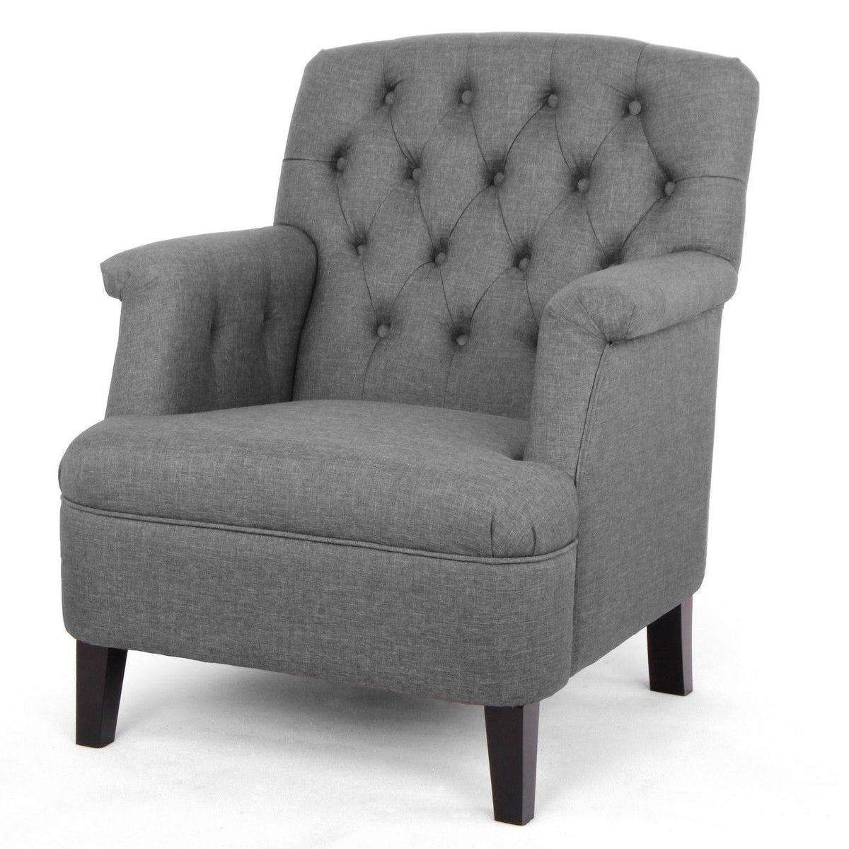 Beige Fabric Upholstered Button-Tufted Armchair T909907