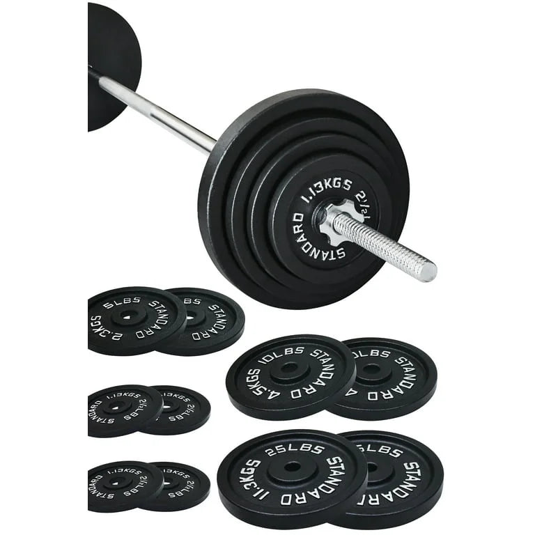 Cast Iron 100-Pound Barbell Set with Star Locks X4575