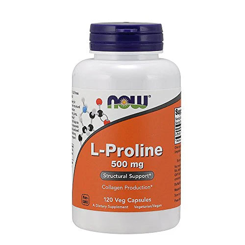 L-Proline 500mg Veg-Capsules 120-Count Pack of 2 D58474