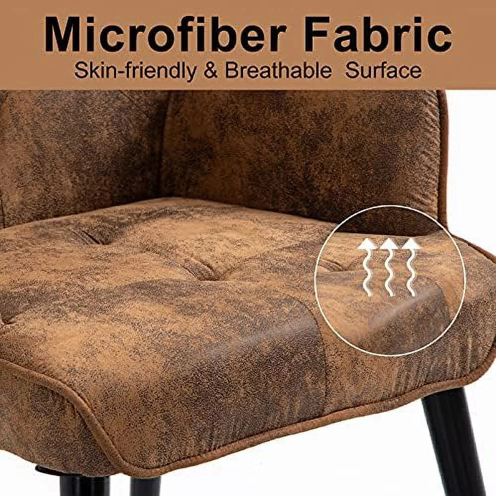 Brown Upholstered Wingback Accent Chair with Arms L6169