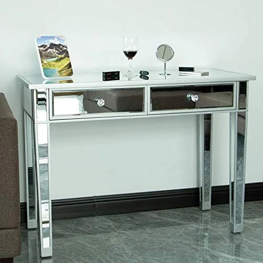 Mirrored Console Table with 2 Drawers D8161
