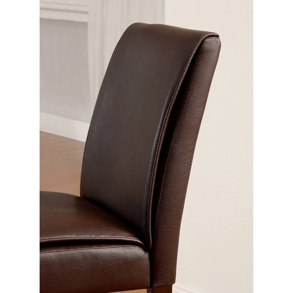 Dark Walnut Leatherette Counter Height Chair Set of 2 S2688