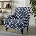 Accent Chair Single Sofa Recliner Chair Birch Legs Blue Y739