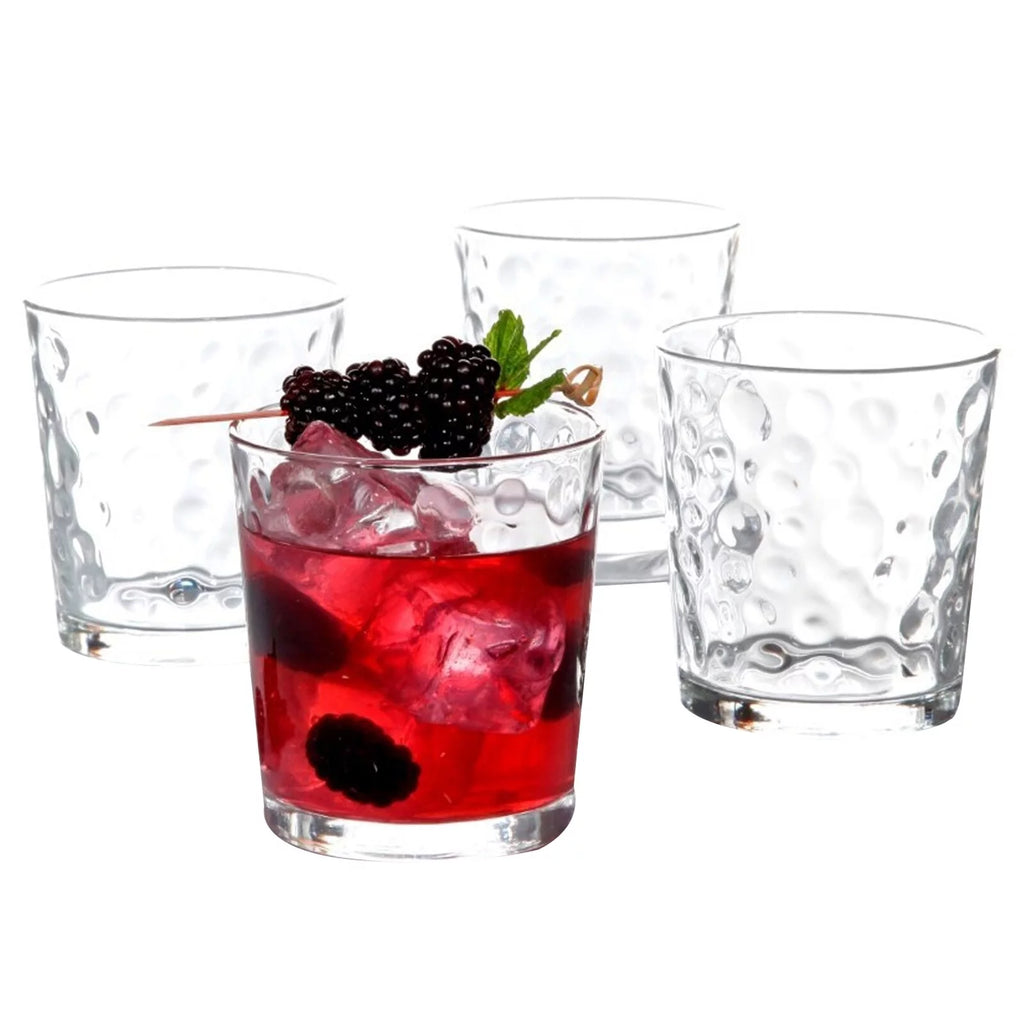 13 Ounce Clear Embossed Glass, 4 Count F2581