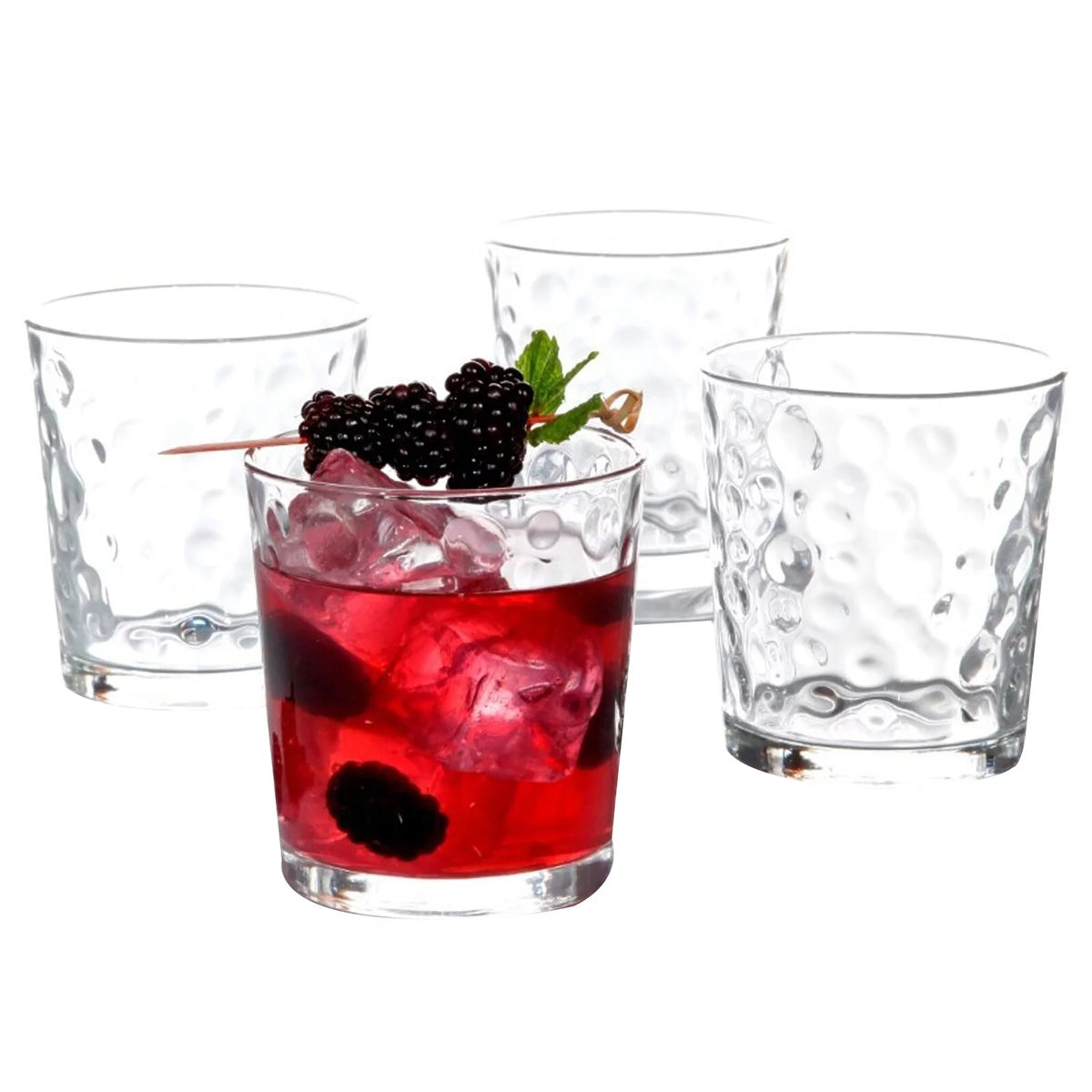 13 Ounce Clear Embossed Glass, 4 Count F2581