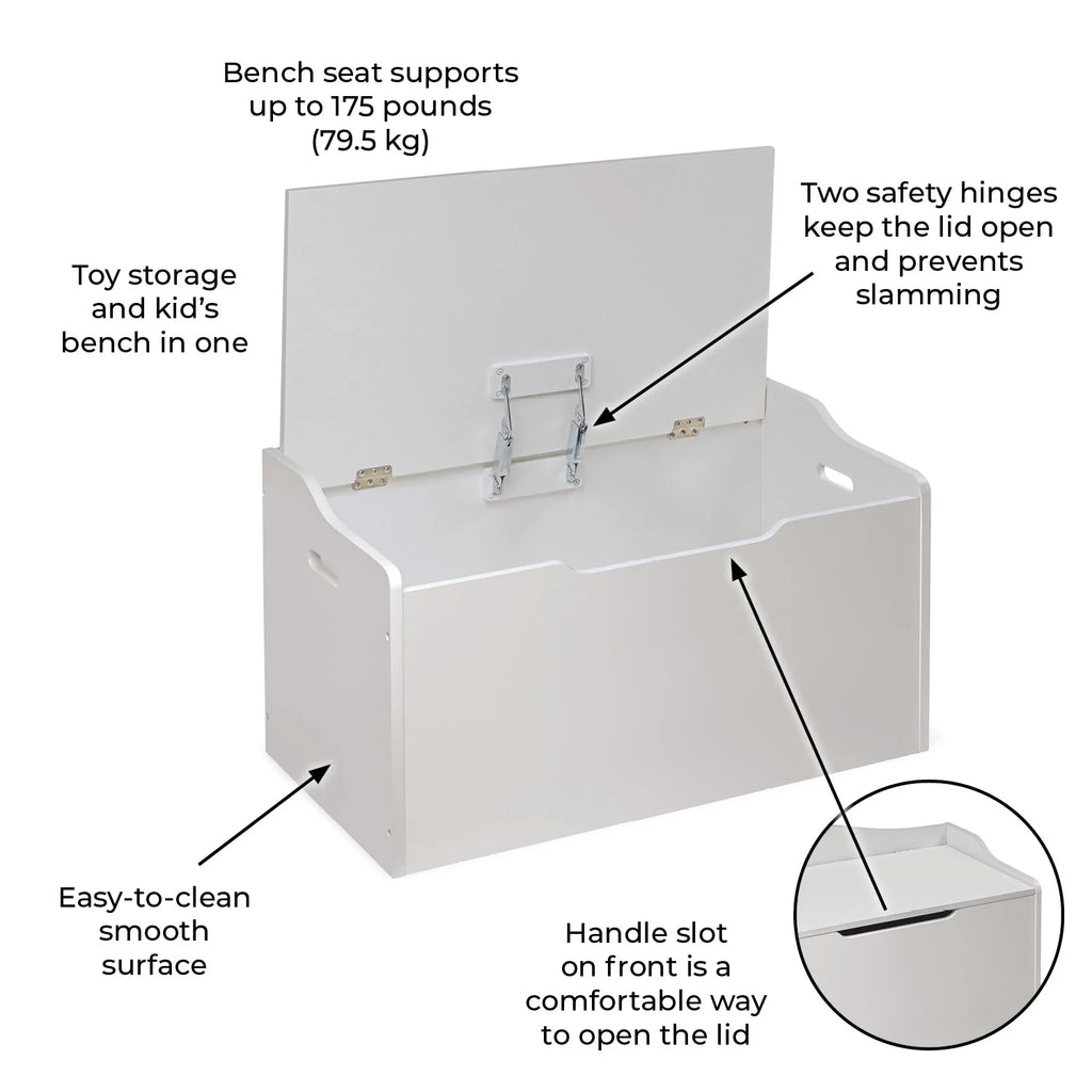 White Wood Toy Box S60425