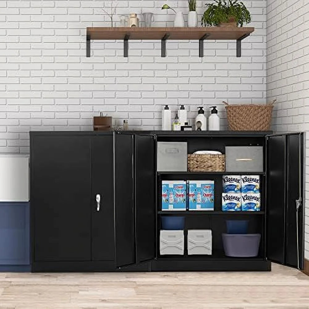 Locking Steel Cabinet with Doors and Shelves C8130