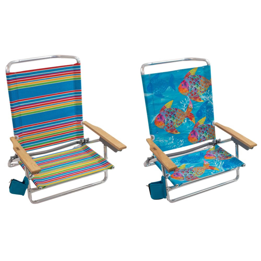 5 Position Adjustable Beach Folding Chair Set of 4 V13431
