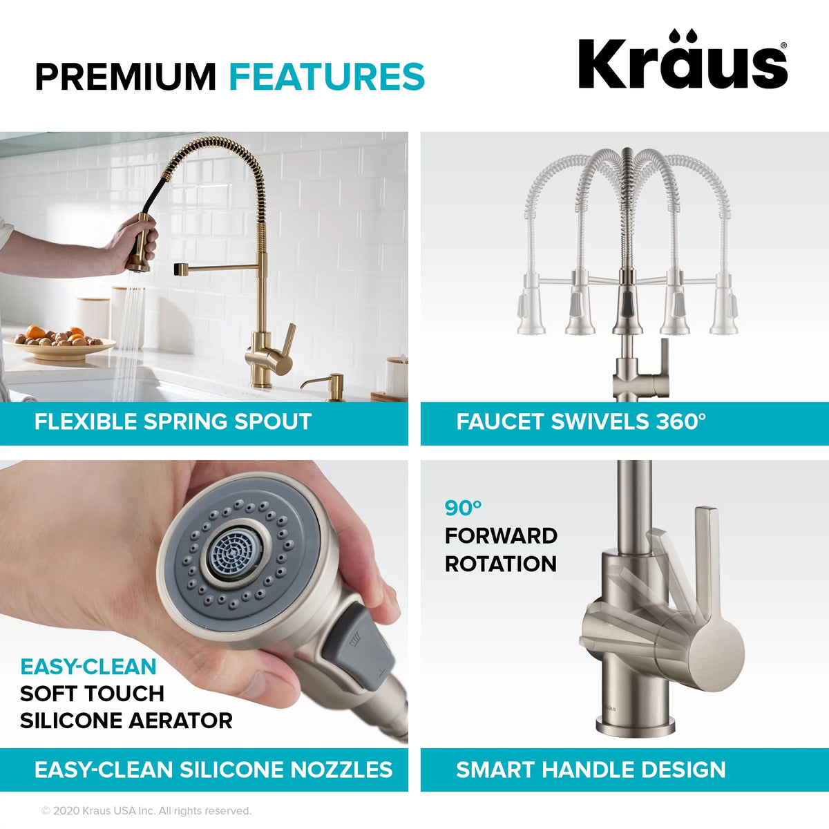 Kitchen Faucet and Water Filter Faucet Combo in Antique Champagne Bronze F3934