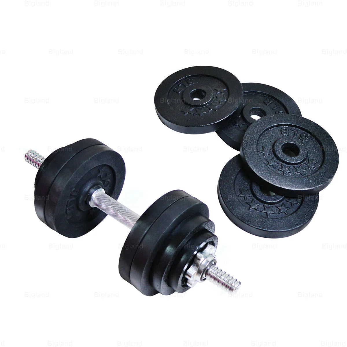 Adjustable Dumbbell Weight Set of 2 Black Cast Iron A21458