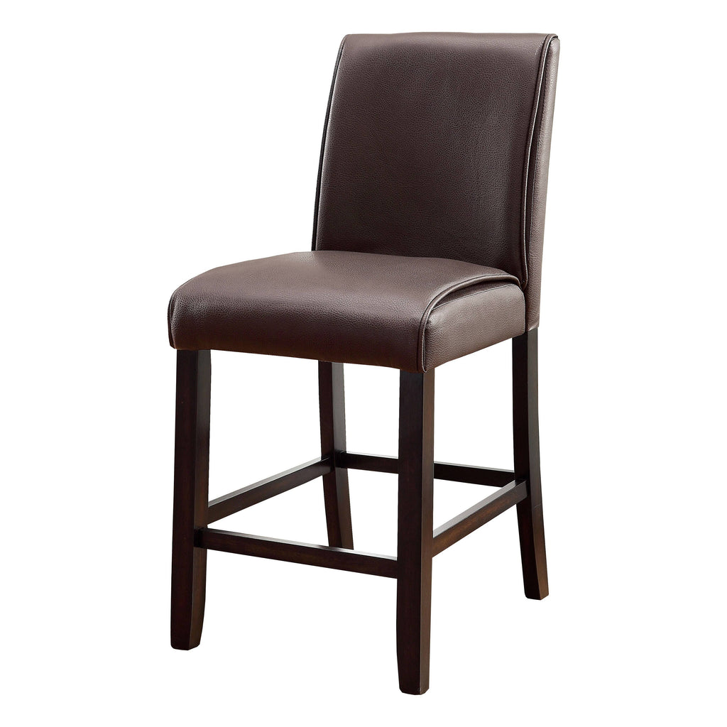Dark Walnut Leatherette Counter Height Chair Set of 2 S2688