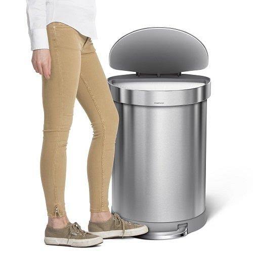 Semi-Round Lift-Off Lid 15.9 gal Stainless Steel Trash Can S561960
