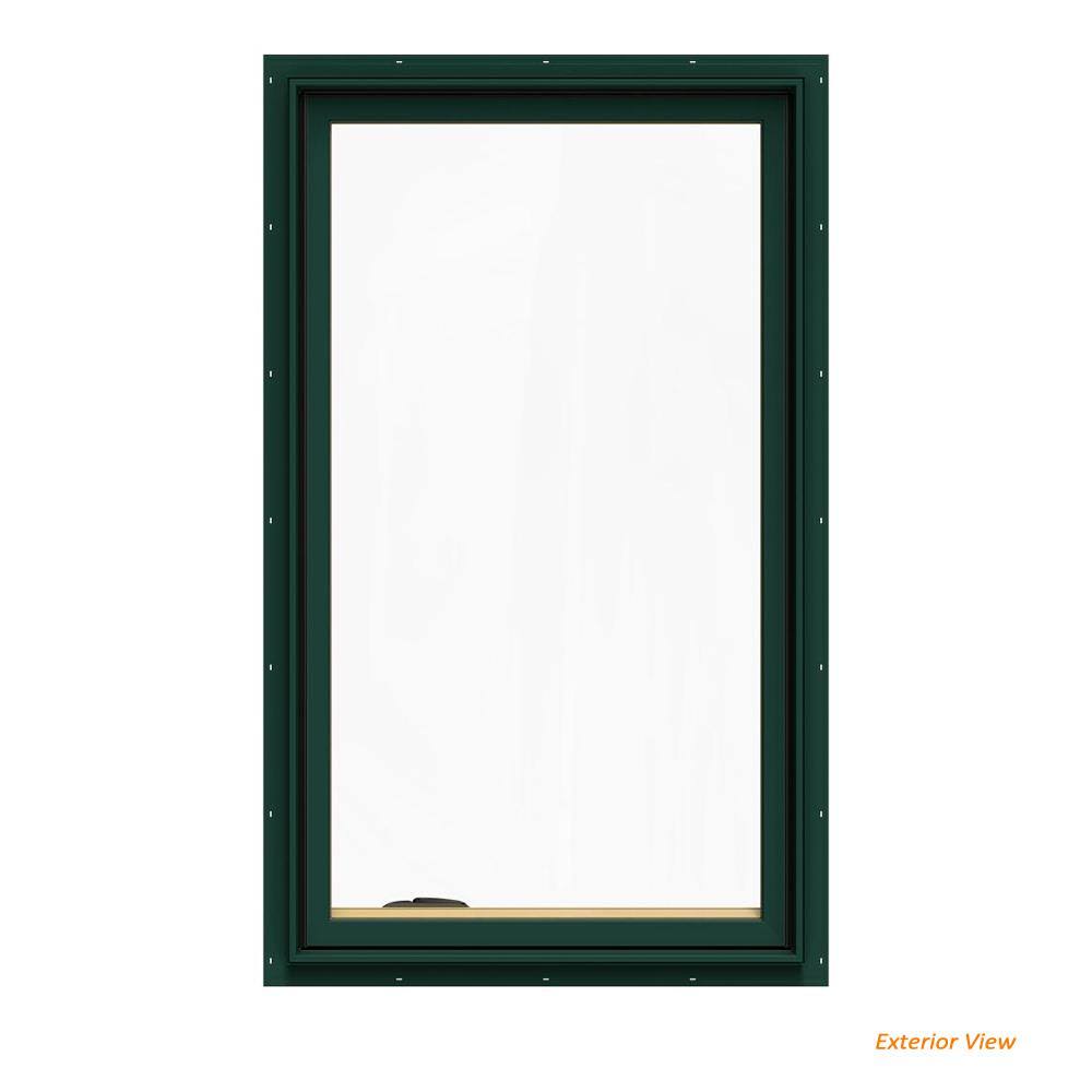 28.75 in. x 48.75 in. Green Clad Wood Left-Handed Casement Window J80385