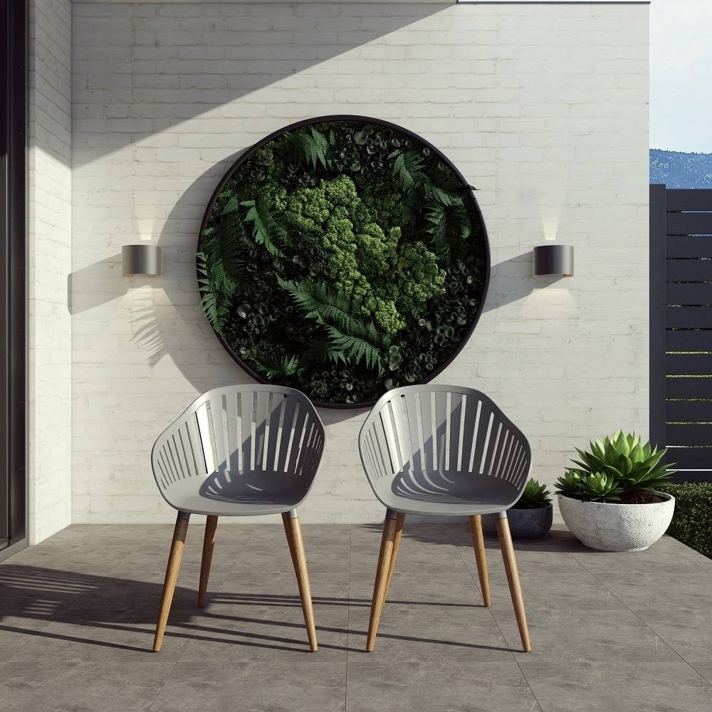 2 Piece Gray Brown Patio Armchair Set T304