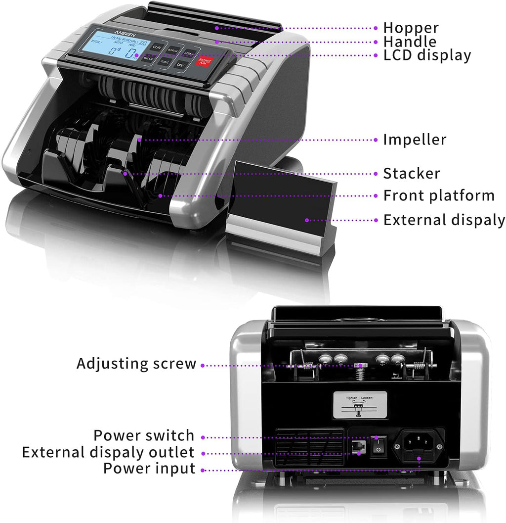 Money Counter Machine with Value Count and Counterfeit Detection L396