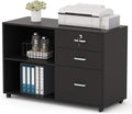 3 Drawer Wood File Cabinet with Lock and Wheels C85740