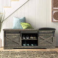 47 inch 2-Tier Shoe Storage Bench with Sliding Barn Door L88142
