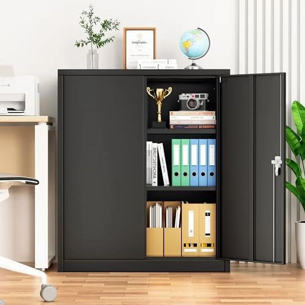 Locking Steel Cabinet with Doors and Shelves C8130