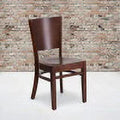 Solid Back Walnut Wood Restaurant Chair R4954