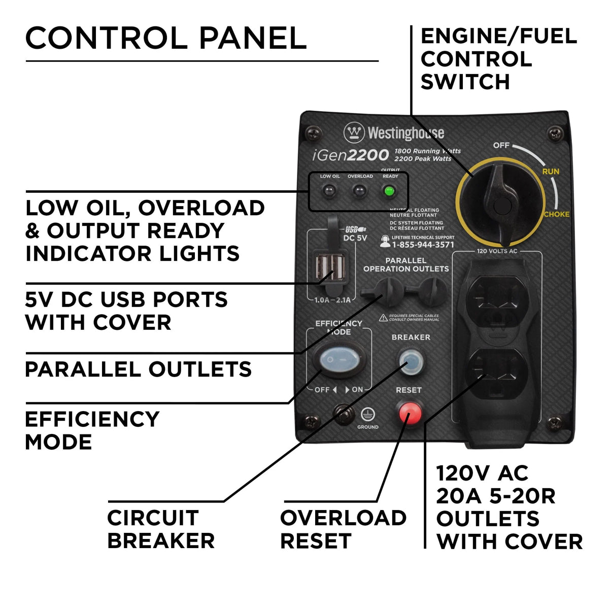 2200 Peak Watt Portable Gas Inverter Generator A357704
