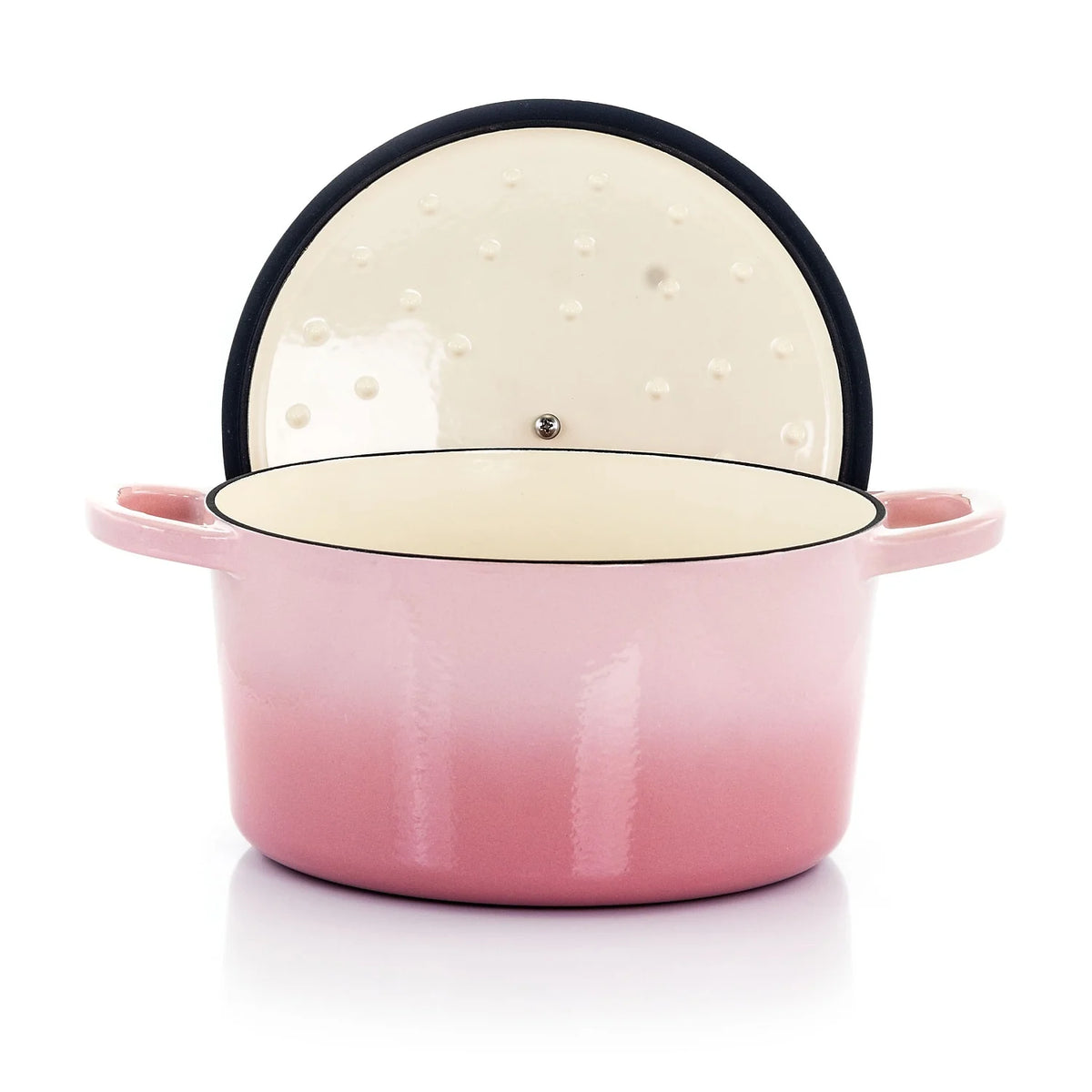 2 Piece 5 Quarts Enameled Cast Iron Dutch Oven Blush Pink P5757