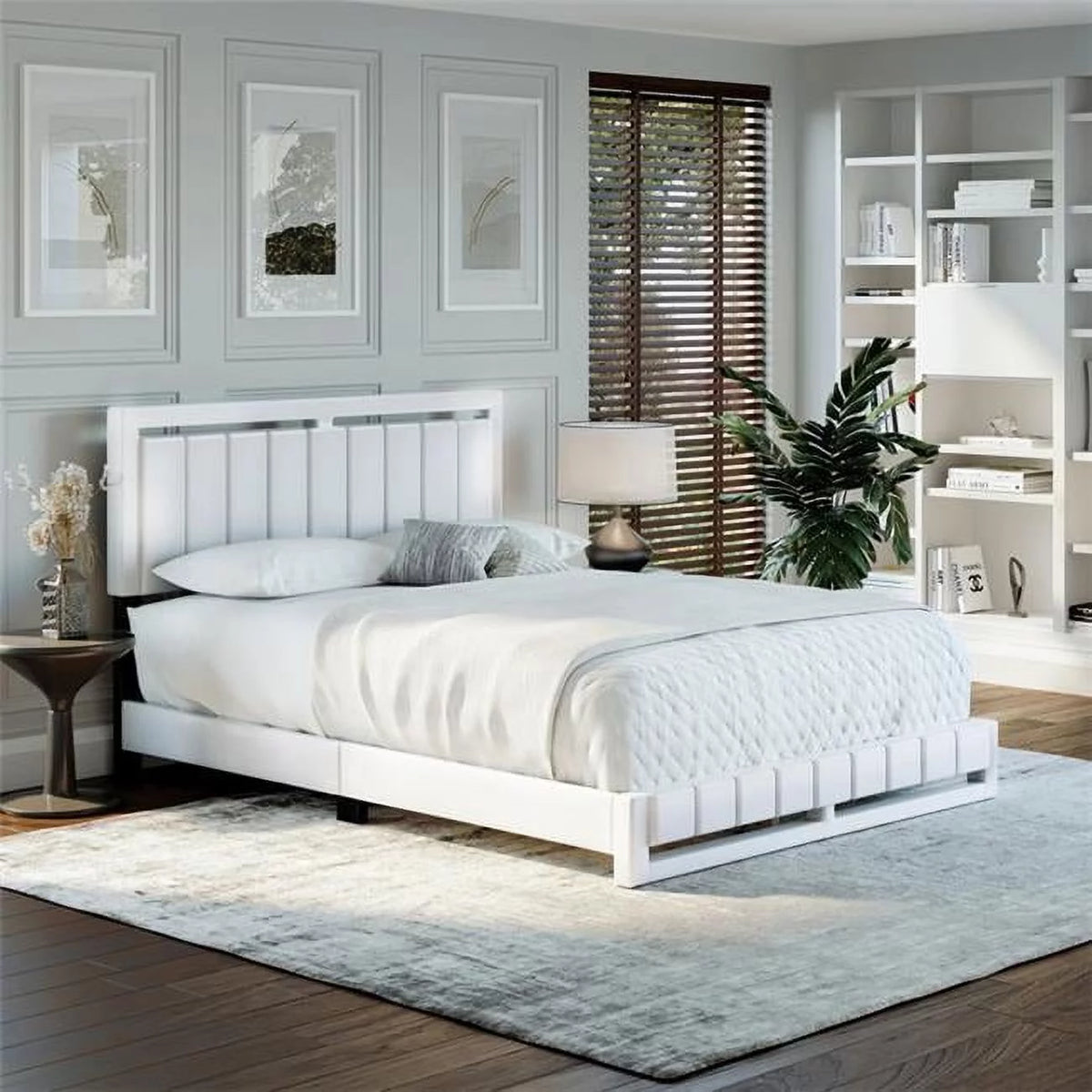 Faux Leather Upholstered Platform Bed R763