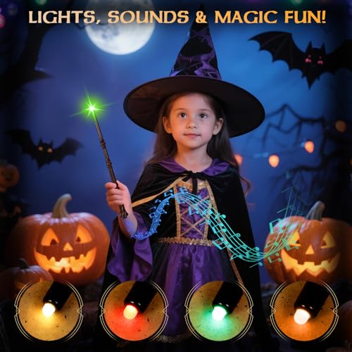 Light Up Magic Wand with Sounds & 4 Color Lights 4PCS W51391