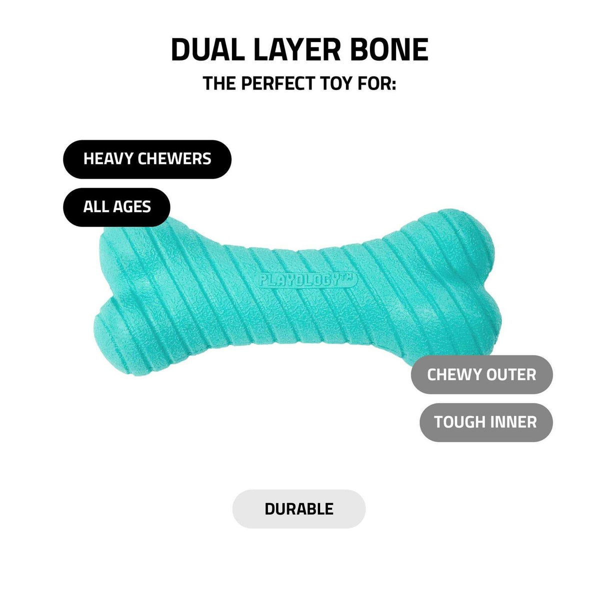 Dual Layer Bone Dog Toy Peanut Butter Small Z77472