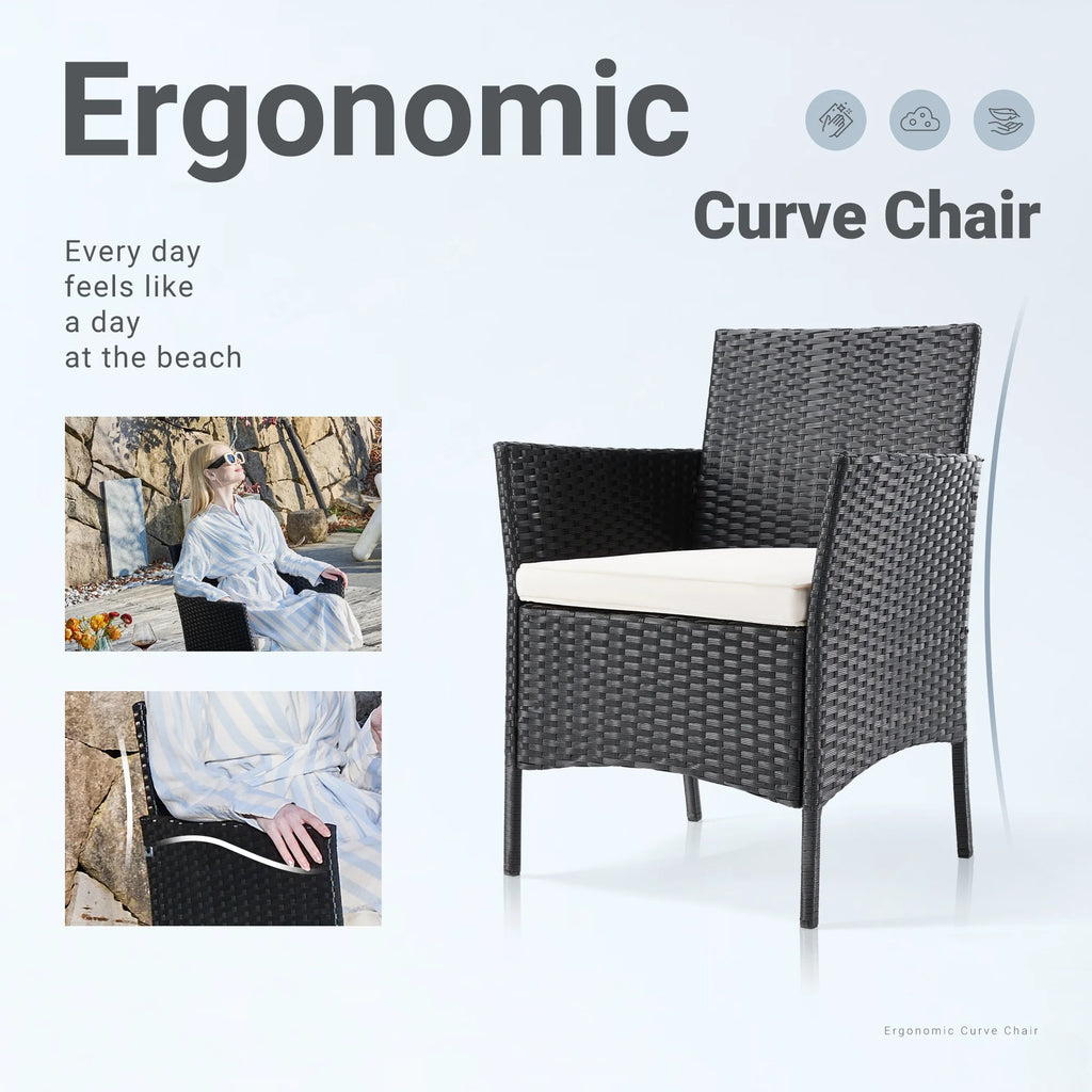 Black Beige Bistro Set Q663
