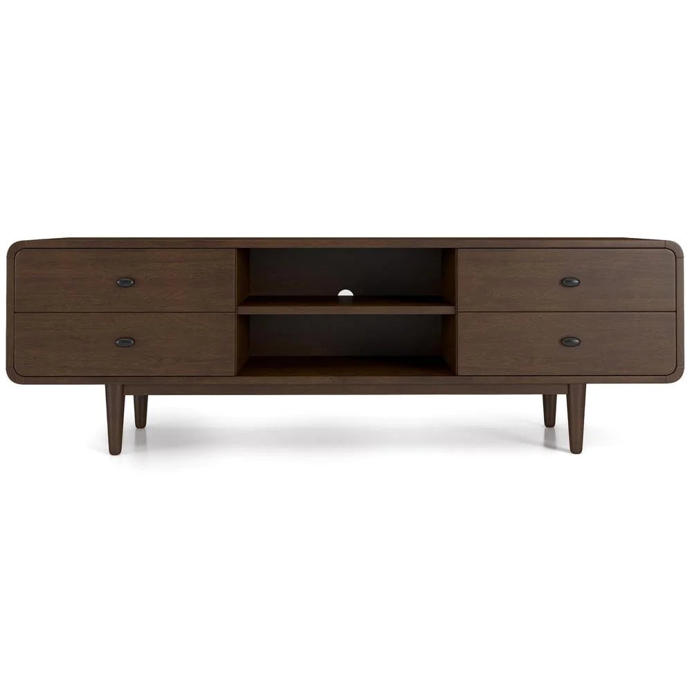 Mid-Century Modern Solid Wood Brown Tv Stand V267