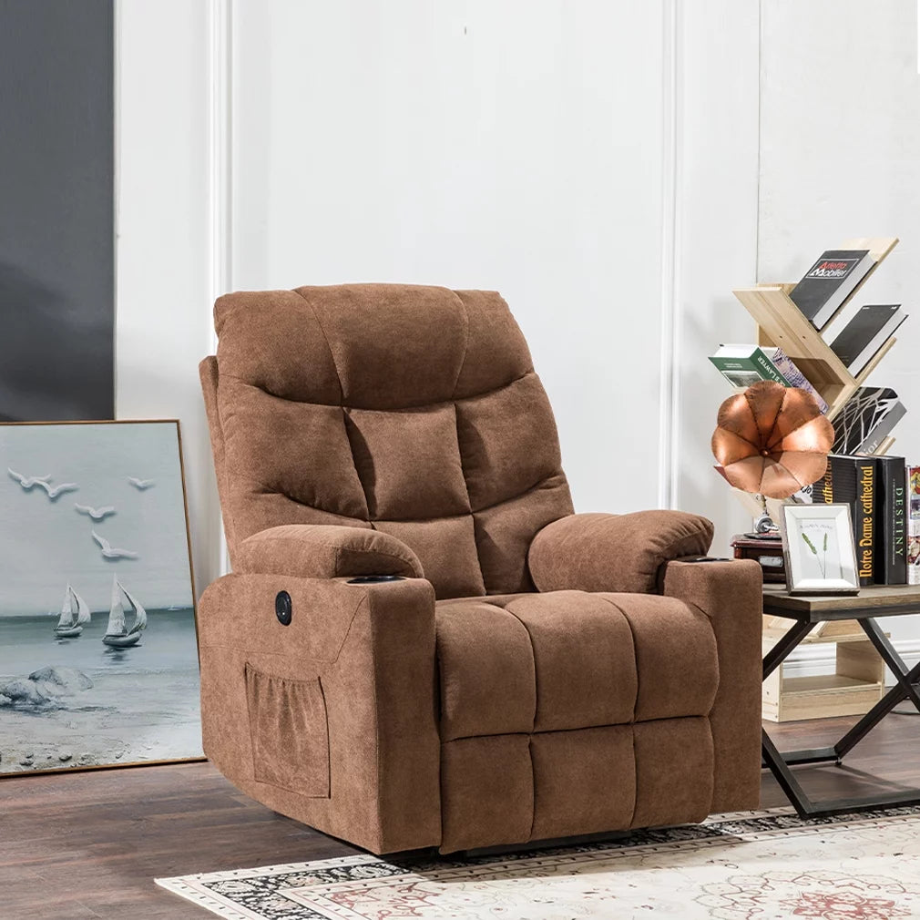 Brown Electric Lift Recliner with Cup Holders Y434028