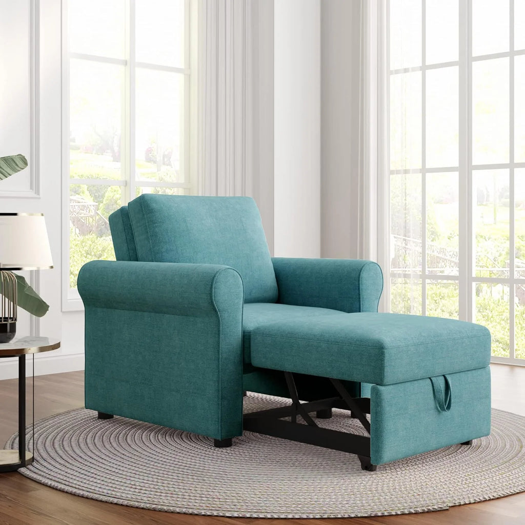 Teal Convertible Sleeper Chair Bed Z975