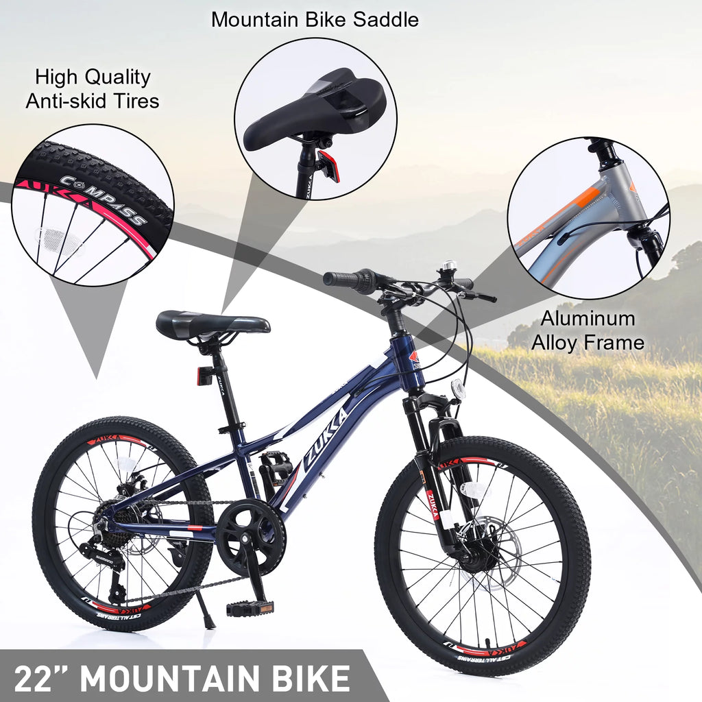 20 Mountain Bike 7 Speed Aluminum Frame Bicycle in Blue U36758