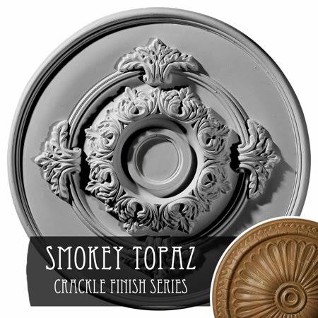 Hand-Painted Smokey Topaz Ceiling Medallion S1836