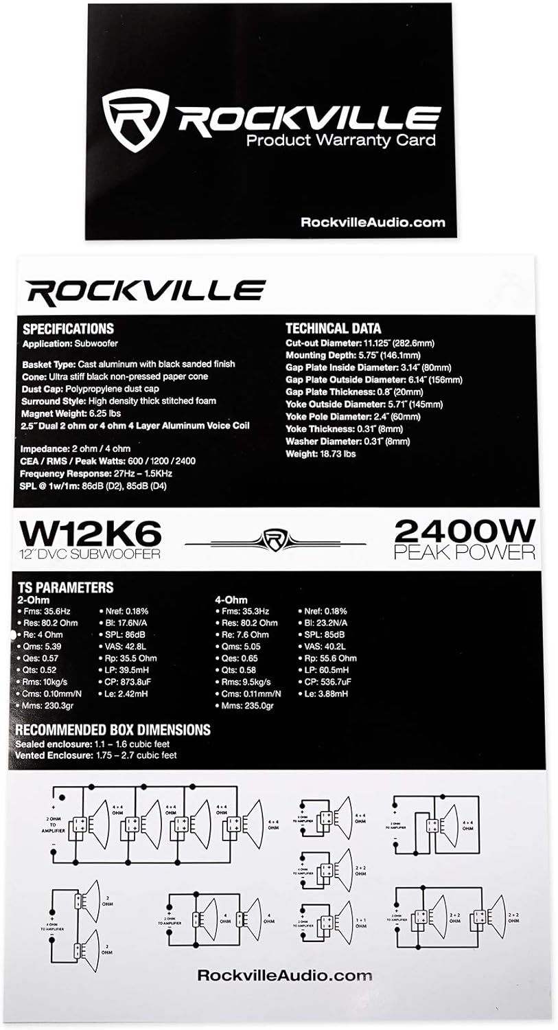 12 4800w Car Audio Subwoofers and Mono Amplifier B467