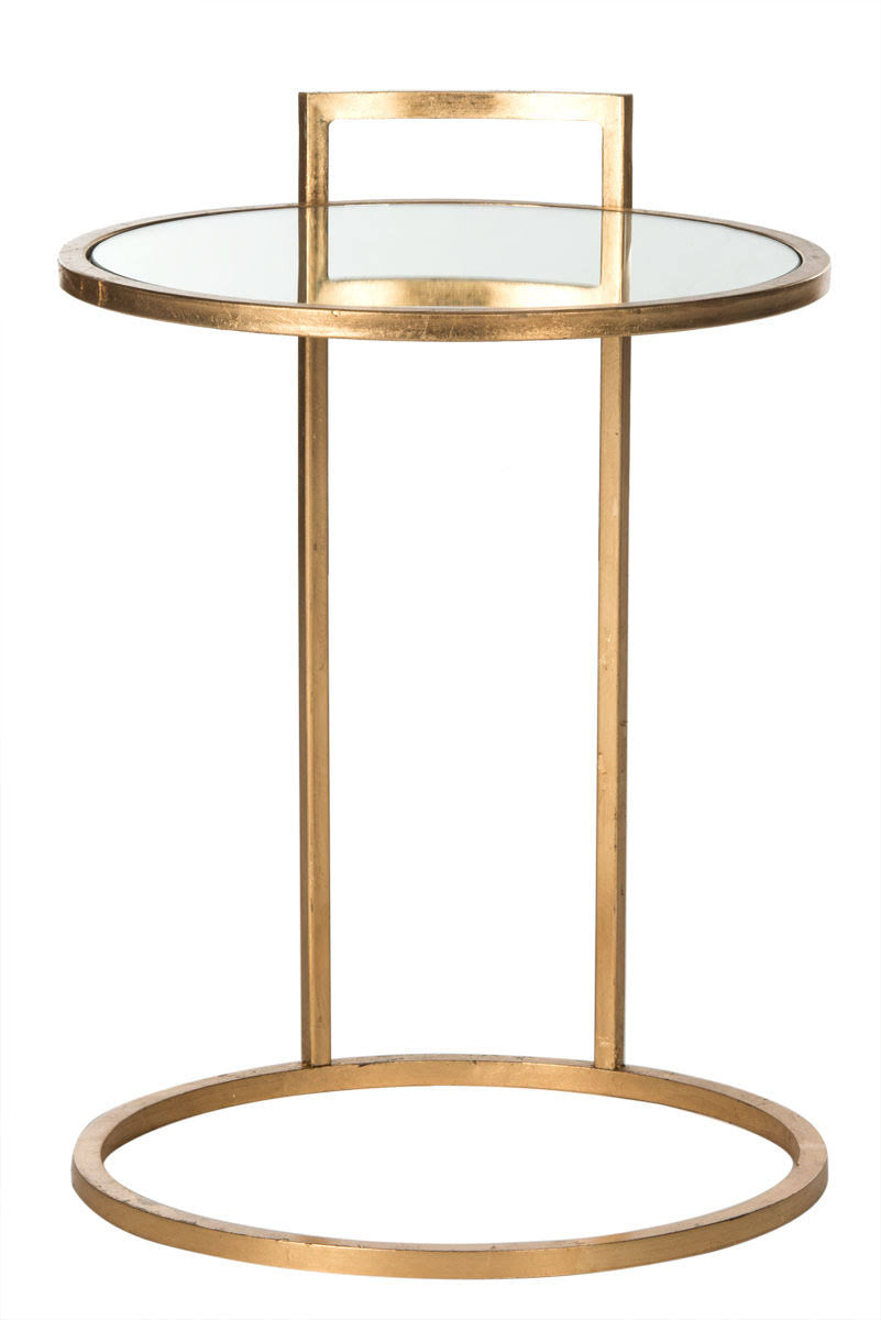 Round Gold Leaf End Table U7057