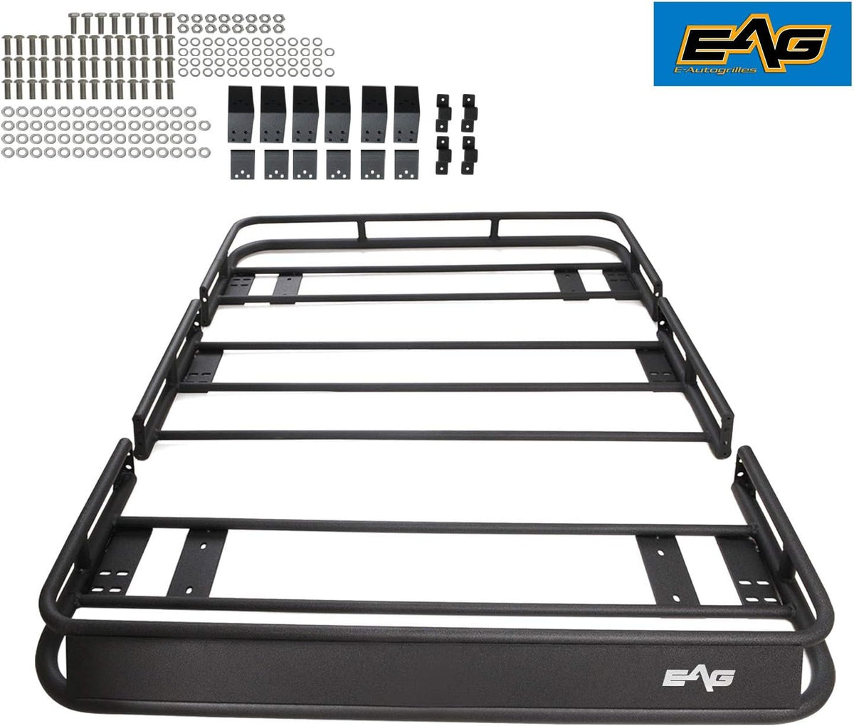 Black Steel Roof Rack Cargo Basket V3763