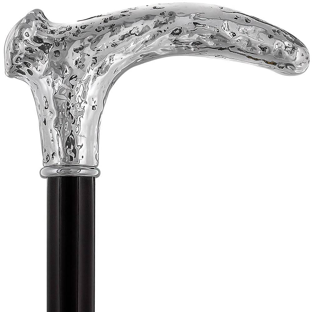 Silver Stag Horn Replica Walking Cane with Black Beechwood Shaft H753424