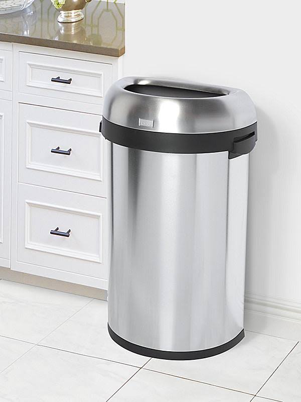 Semi-Round Lift-Off Lid 15.9 gal Stainless Steel Trash Can S561960