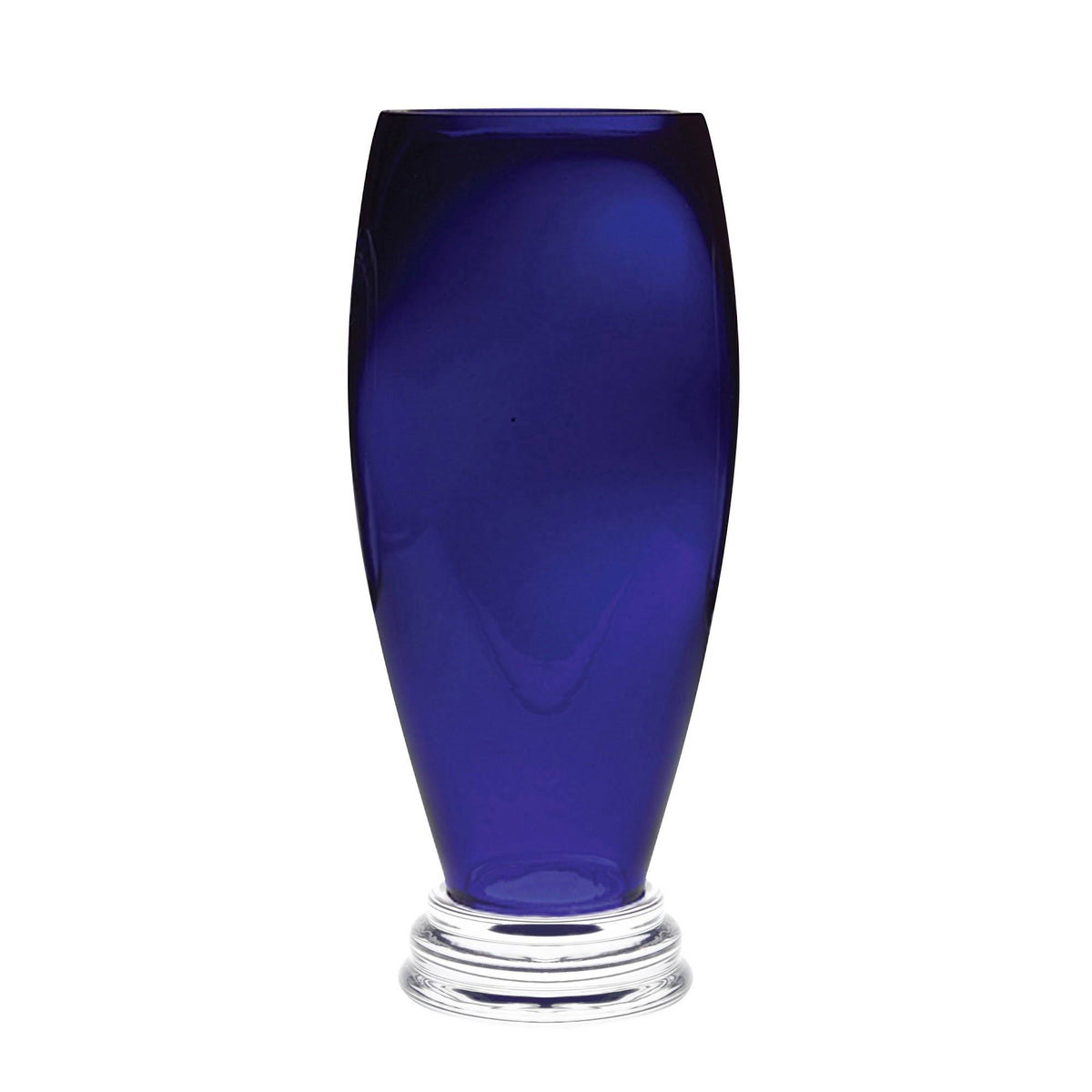 Cobalt Blue Crystal Glass Tabletop Flower Vase I64154